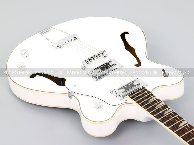 Semi-Hollow Body ES-335 Style Electric Guitar with Gloss White Finish (HY-2609)