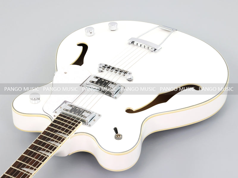 Semi-Hollow Body ES-335 Style Electric Guitar with Gloss White Finish (HY-2609)