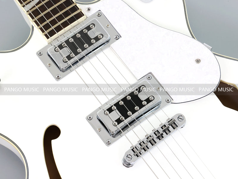 Semi-Hollow Body ES-335 Style Electric Guitar with Gloss White Finish (HY-2609)