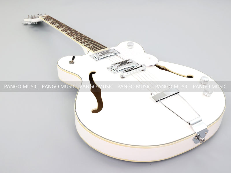 Semi-Hollow Body ES-335 Style Electric Guitar with Gloss White Finish (HY-2609)