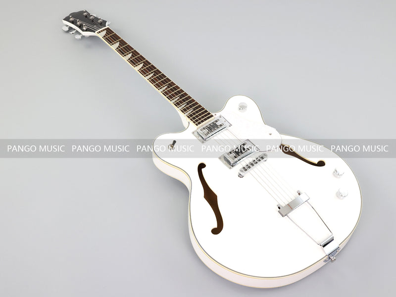 Semi-Hollow Body ES-335 Style Electric Guitar with Gloss White Finish (HY-2609)