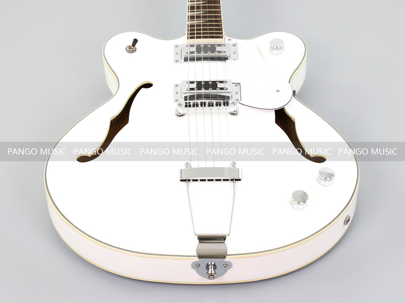 Semi-Hollow Body ES-335 Style Electric Guitar with Gloss White Finish (HY-2609)