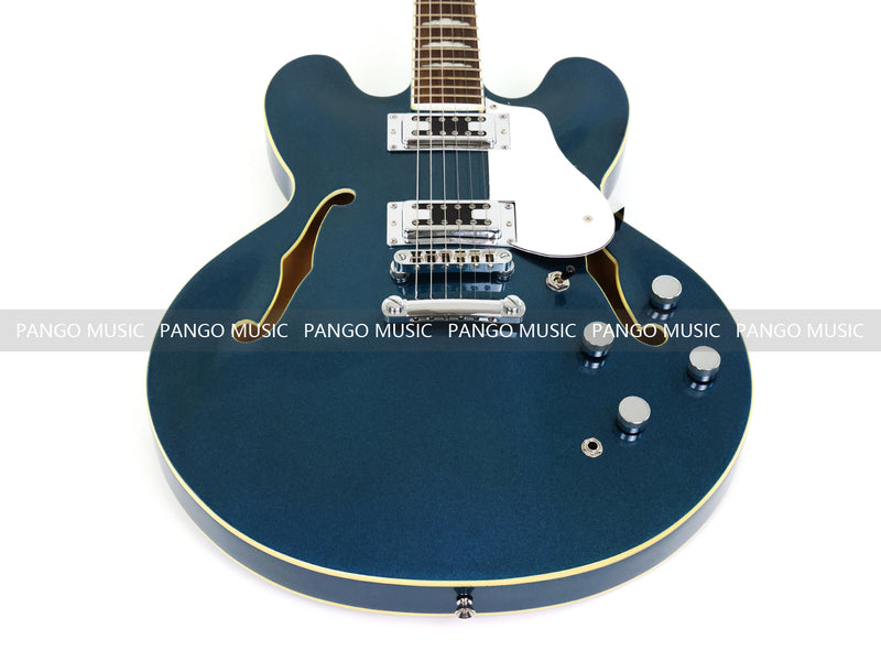 Semi-Hollow Body Electric Guitar with Gloss Metallic Blue Finish(PHY-132X)