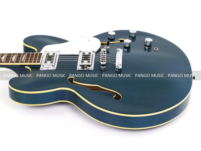 Semi-Hollow Body Electric Guitar with Gloss Metallic Blue Finish(PHY-132X)