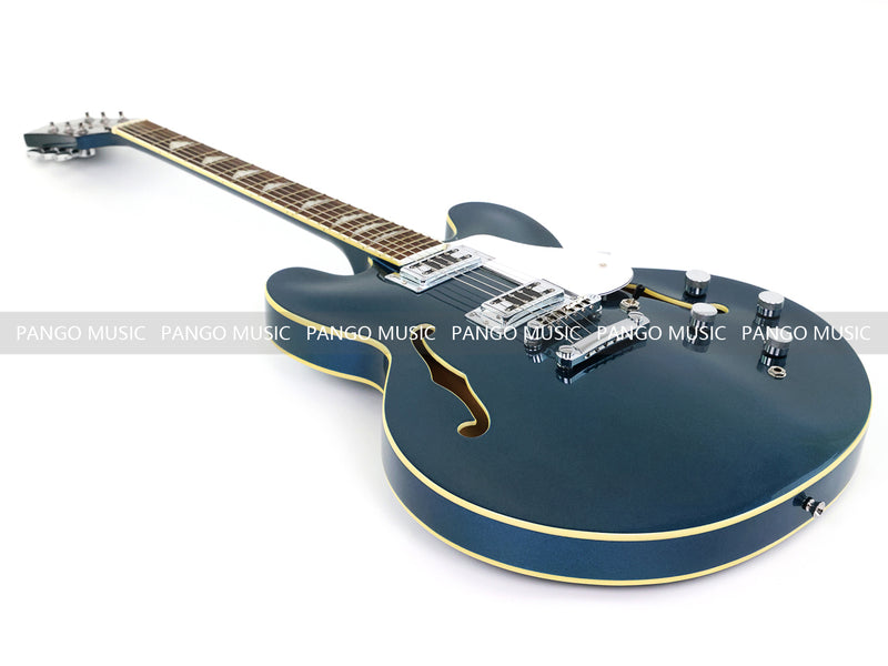 Semi-Hollow Body Electric Guitar with Gloss Metallic Blue Finish(PHY-132X)