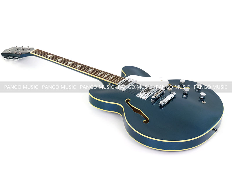 Semi-Hollow Body Electric Guitar with Gloss Metallic Blue Finish(PHY-132X)