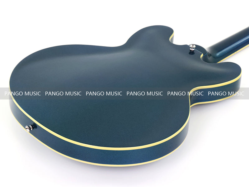 Semi-Hollow Body Electric Guitar with Gloss Metallic Blue Finish(PHY-132X)