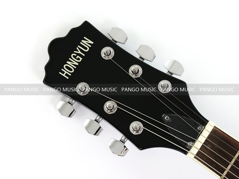 Semi-Hollow Body Electric Guitar with Gloss Orange Sunburst Finish (PHY-119X)