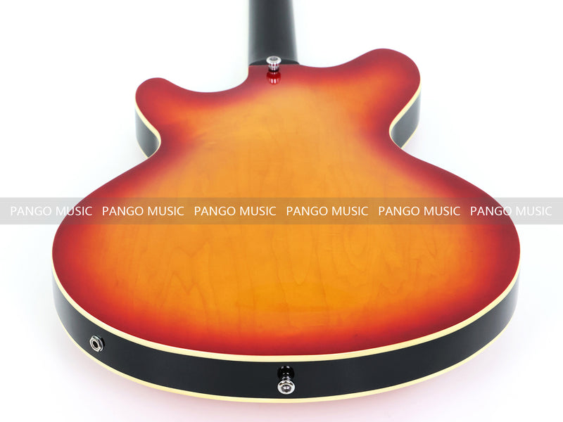 Semi-Hollow Body Electric Guitar with Gloss Orange Sunburst Finish (PHY-119X)