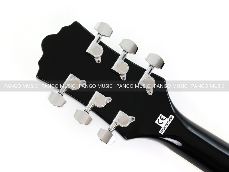Semi-Hollow Body Electric Guitar with Gloss Orange Sunburst Finish (PHY-119X)