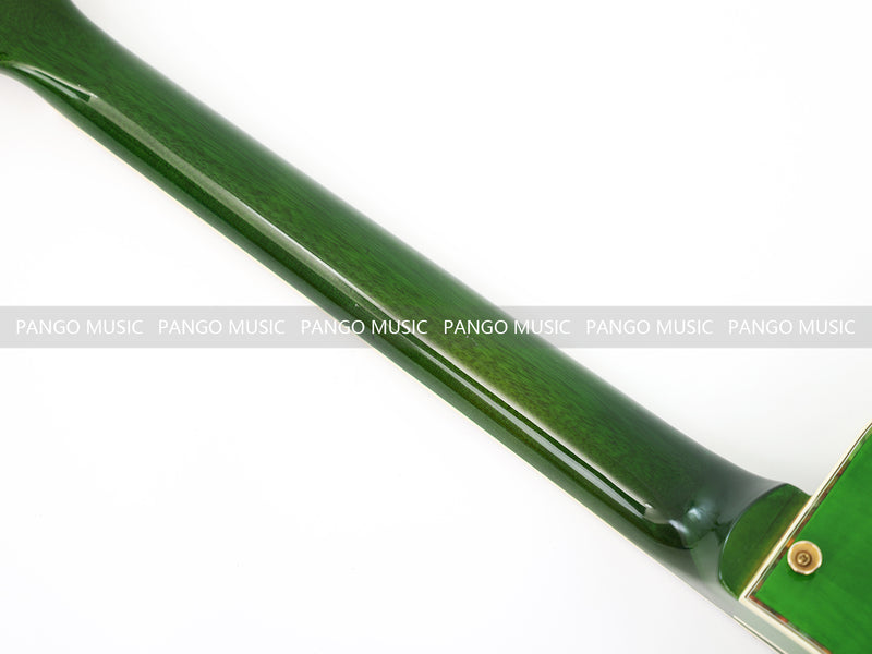 Semi Hollow All Green Electric Guitar with Flamed Maple Top (ZQN0201)