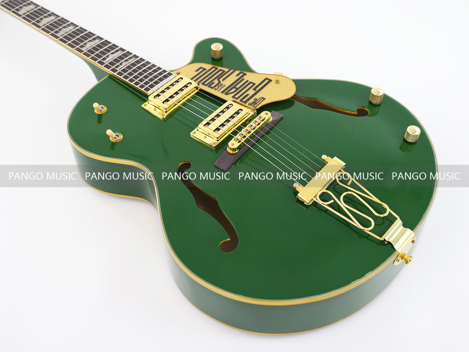 Semi Hollow Body All Green Electric Guitar (0111, Limited Edition, Flash Sale)