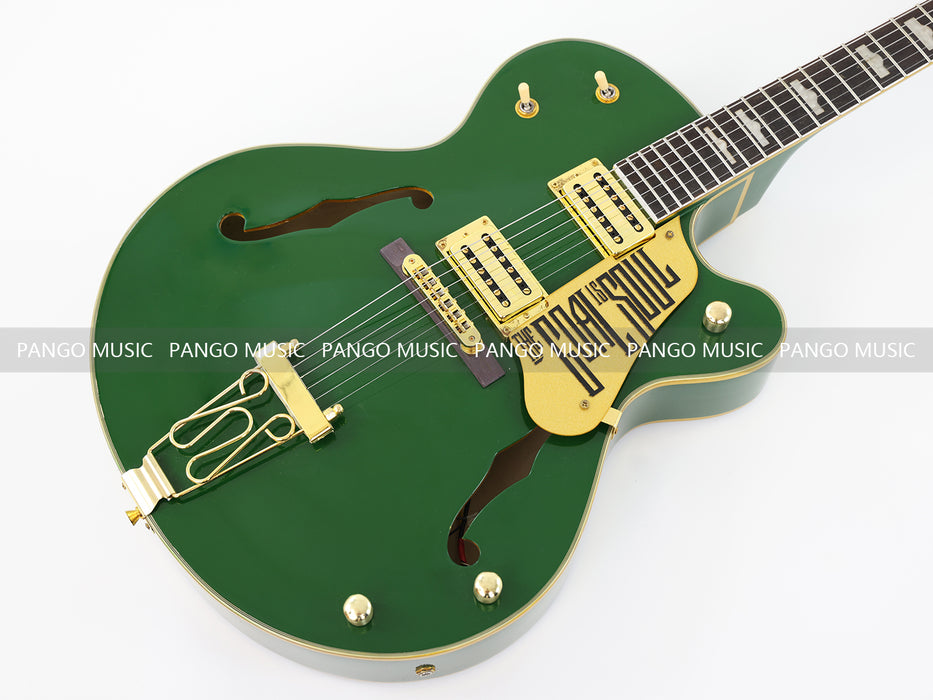 Semi Hollow Body All Green Electric Guitar (0111, Limited Edition, Flash Sale)