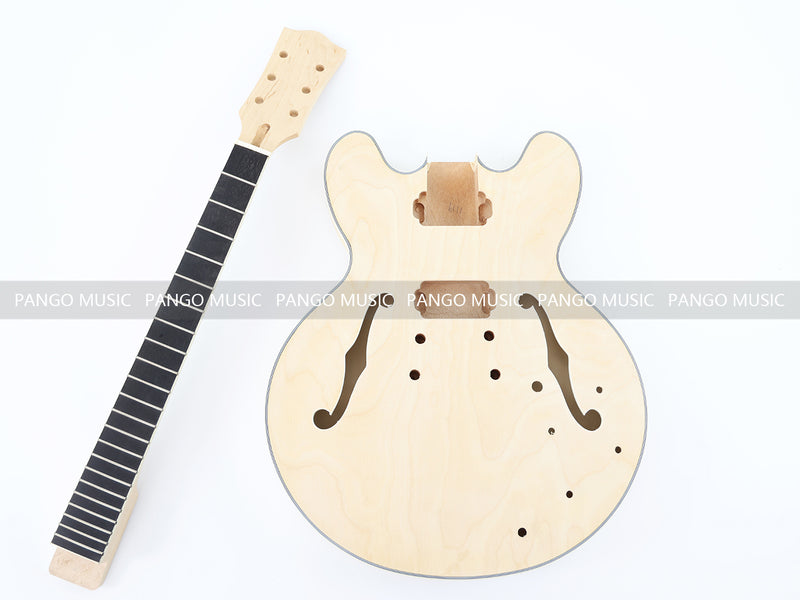 Semi Hollow Body DIY Electric Guitar Kit with Ebony Fretboard (LRF-045, Limited Edition)