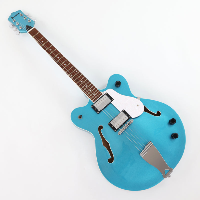Semi Hollow Body Sky Blue Electric Guitar with Metallic Finish (PHY-154, Limited Edition, Flash Sale)