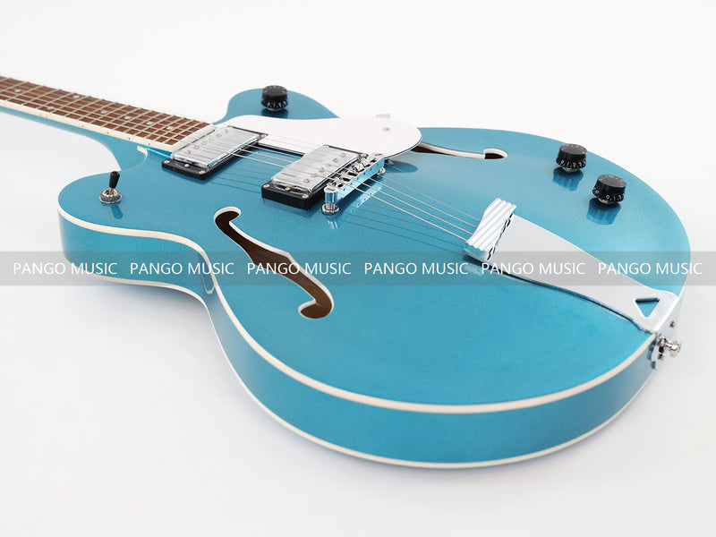 Semi Hollow Body Sky Blue Electric Guitar with Metallic Finish (PHY-154, Limited Edition, Flash Sale)