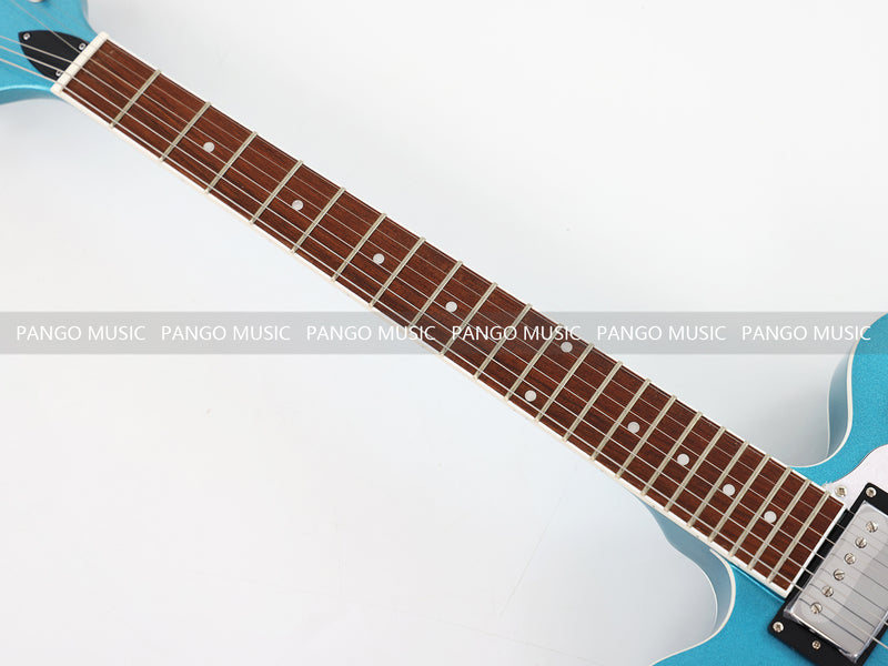 Semi Hollow Body Sky Blue Electric Guitar with Metallic Finish (PHY-154, Limited Edition, Flash Sale)