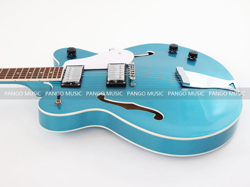 Semi Hollow Body Sky Blue Electric Guitar with Metallic Finish (PHY-154, Limited Edition, Flash Sale)