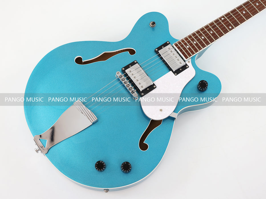 Semi Hollow Body Sky Blue Electric Guitar with Metallic Finish (PHY-154, Limited Edition, Flash Sale)