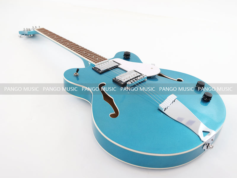 Semi Hollow Body Sky Blue Electric Guitar with Metallic Finish (PHY-154, Limited Edition, Flash Sale)