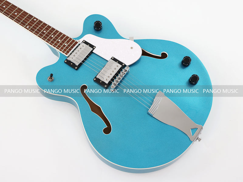 Semi Hollow Body Sky Blue Electric Guitar with Metallic Finish (PHY-154, Limited Edition, Flash Sale)