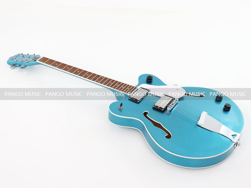 Semi Hollow Body Sky Blue Electric Guitar with Metallic Finish (PHY-154, Limited Edition, Flash Sale)