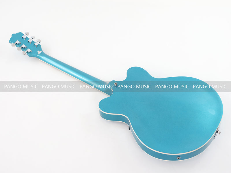 Semi Hollow Body Sky Blue Electric Guitar with Metallic Finish (PHY-154, Limited Edition, Flash Sale)