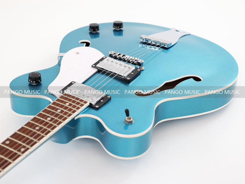 Semi Hollow Body Sky Blue Electric Guitar with Metallic Finish (PHY-154, Limited Edition, Flash Sale)