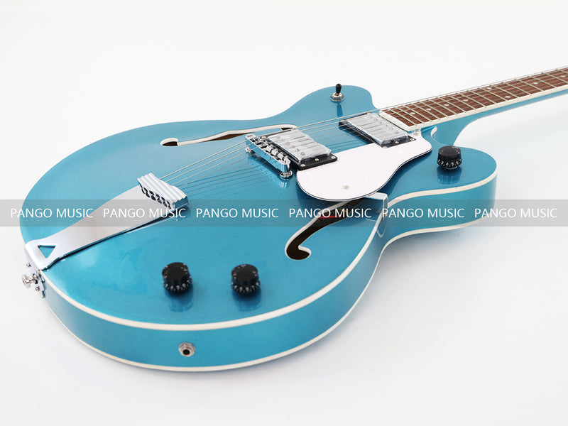 Semi Hollow Body Sky Blue Electric Guitar with Metallic Finish (PHY-154, Limited Edition, Flash Sale)