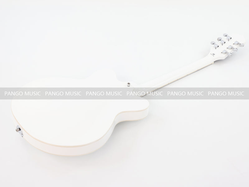 Semi Hollow Body White Electric Guitar (PHY-152, Limited Edition, Flash Sale)