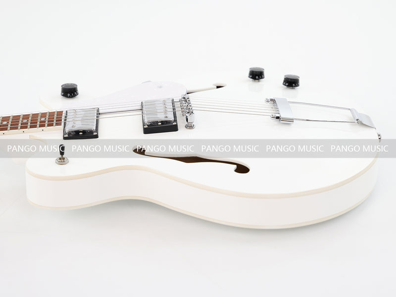 Semi Hollow Body White Electric Guitar (PHY-152, Limited Edition, Flash Sale)