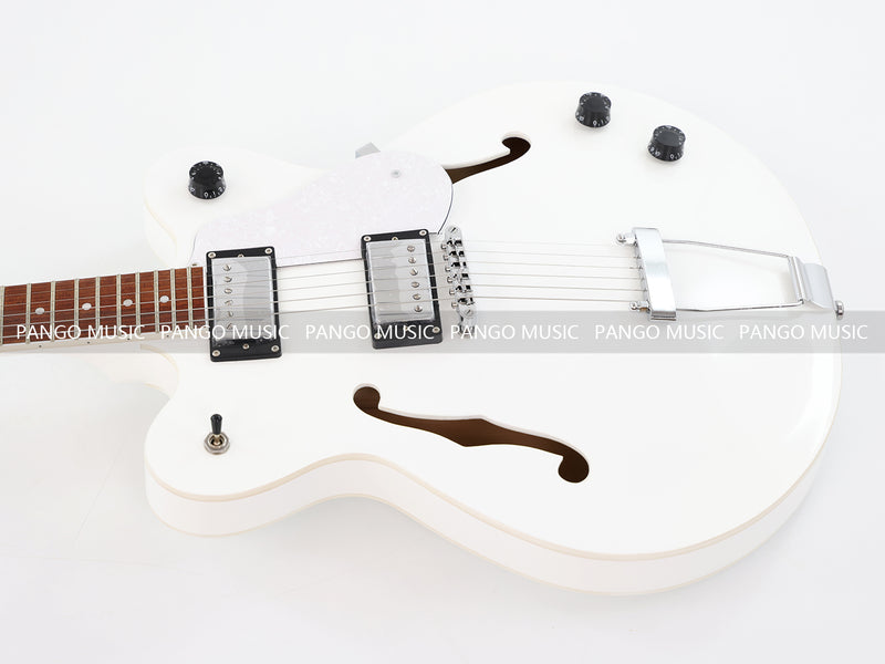 Semi Hollow Body White Electric Guitar (PHY-152, Limited Edition, Flash Sale)