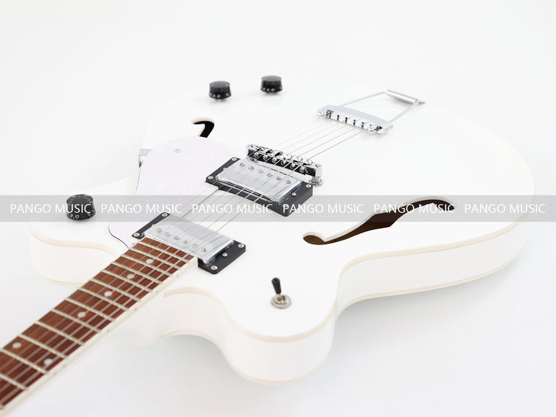 Semi Hollow Body White Electric Guitar (PHY-152, Limited Edition, Flash Sale)