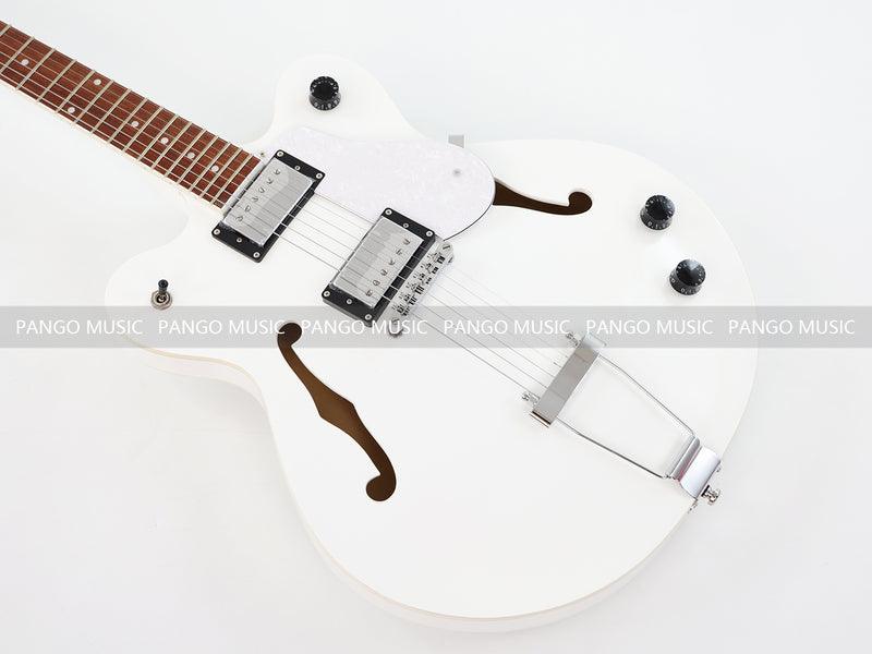 Semi Hollow Body White Electric Guitar (PHY-152, Limited Edition, Flash Sale)