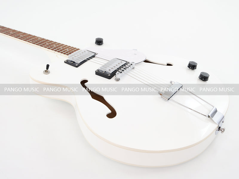 Semi Hollow Body White Electric Guitar (PHY-152, Limited Edition, Flash Sale)