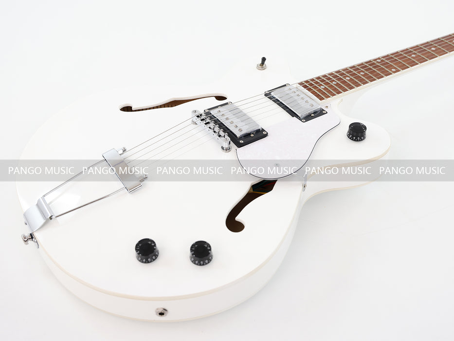 Semi Hollow Body White Electric Guitar (PHY-152, Limited Edition, Flash Sale)