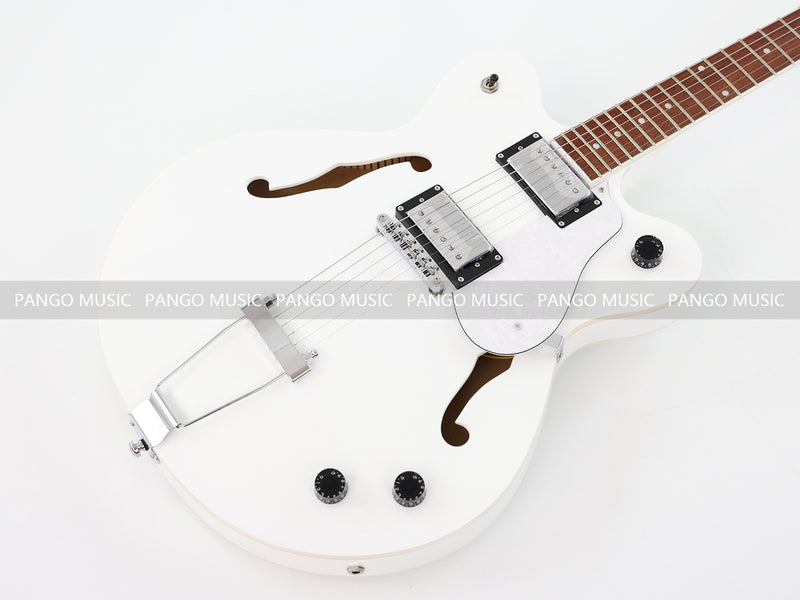 Semi Hollow Body White Electric Guitar (PHY-152, Limited Edition, Flash Sale)