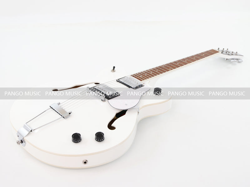 Semi Hollow Body White Electric Guitar (PHY-152, Limited Edition, Flash Sale)