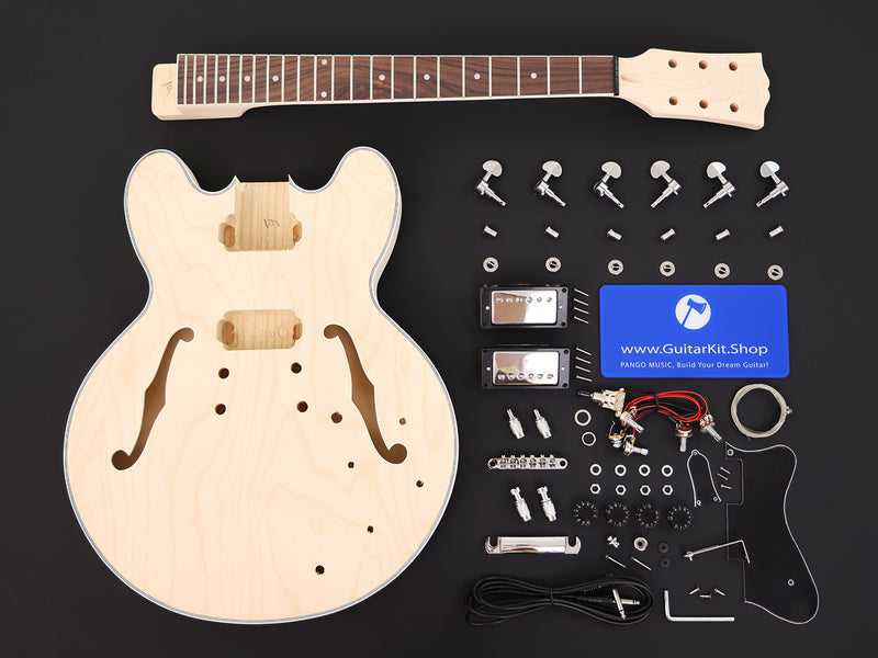 Semi-Hollow ES-335 Style DIY Electric Guitar Kit (PES335-54F, Fast Shipping, Tariff-free)