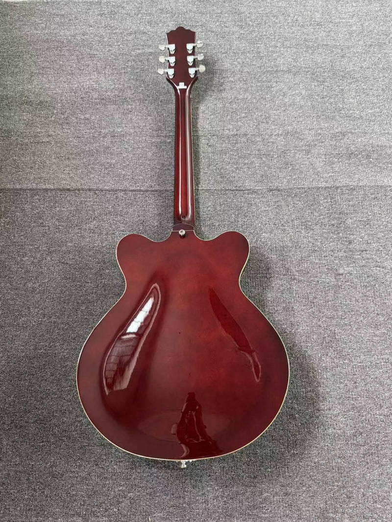 Semi Hollow Body ES-335 Style Burgundy Finish Electric Guitar (PHY-159)