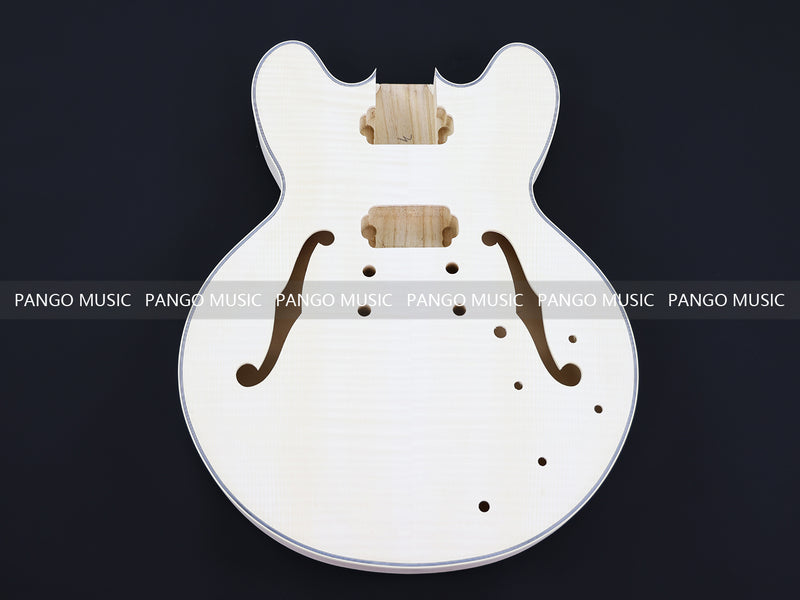 Semi Hollow ES-335 Style DIY Electric Guitar Kit with Blank Headstock (PHS-335F, Fast Shipping, Tariff-free)