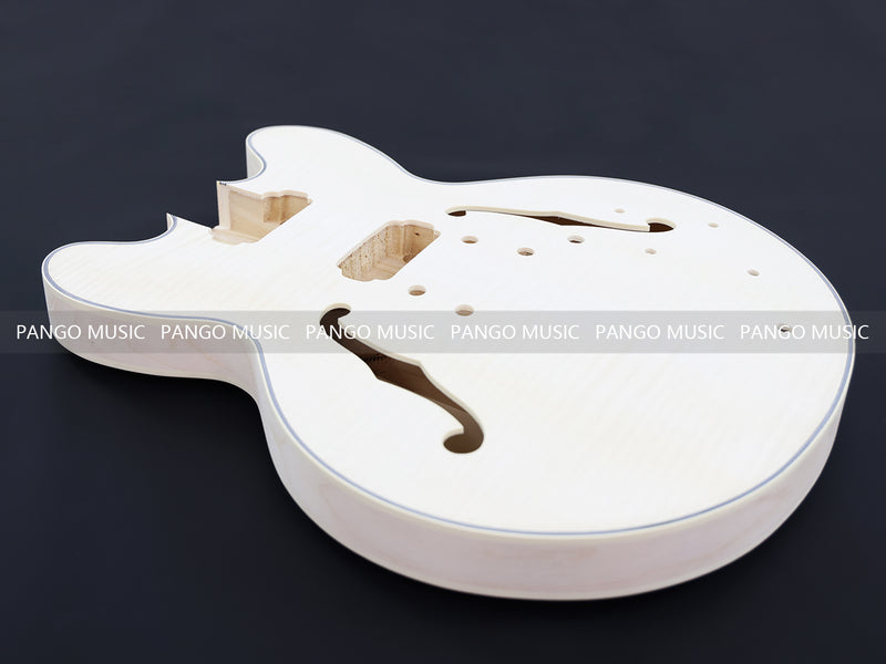 Semi Hollow ES-335 Style DIY Electric Guitar Kit with Blank Headstock (PHS-335F, Fast Shipping, Tariff-free)