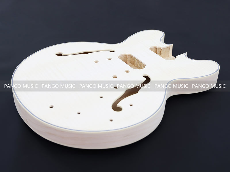 Semi Hollow ES-335 Style DIY Electric Guitar Kit with Blank Headstock (PHS-335F, Fast Shipping, Tariff-free)