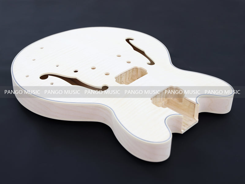 Semi Hollow ES-335 Style DIY Electric Guitar Kit with Blank Headstock (PHS-335F, Fast Shipping, Tariff-free)