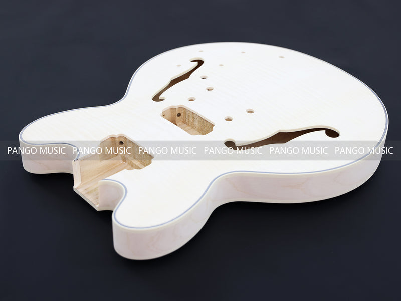 Semi Hollow ES-335 Style DIY Electric Guitar Kit with Blank Headstock (PHS-335F, Fast Shipping, Tariff-free)