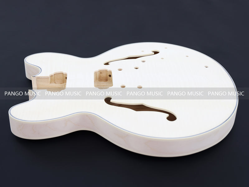 Semi Hollow ES-335 Style DIY Electric Guitar Kit with Blank Headstock (PHS-335F, Fast Shipping, Tariff-free)