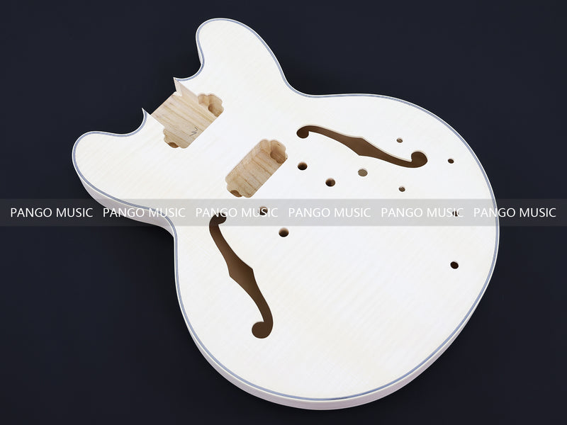 Semi Hollow ES-335 Style DIY Electric Guitar Kit with Blank Headstock (PHS-335F, Fast Shipping, Tariff-free)