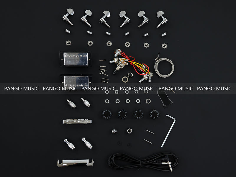Semi Hollow ES-335 Style DIY Electric Guitar Kit with Blank Headstock (PHS-335F, Fast Shipping, Tariff-free)