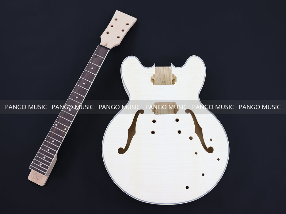 Semi Hollow ES-335 Style DIY Electric Guitar Kit with Blank Headstock (PHS-335X)