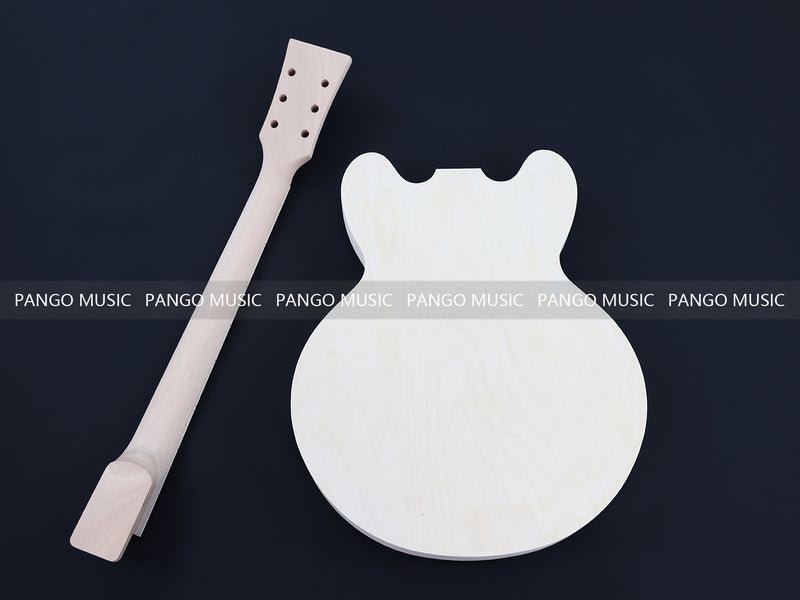Semi Hollow ES-335 Style DIY Electric Guitar Kit with Blank Headstock (PHS-335F, Fast Shipping, Tariff-free)